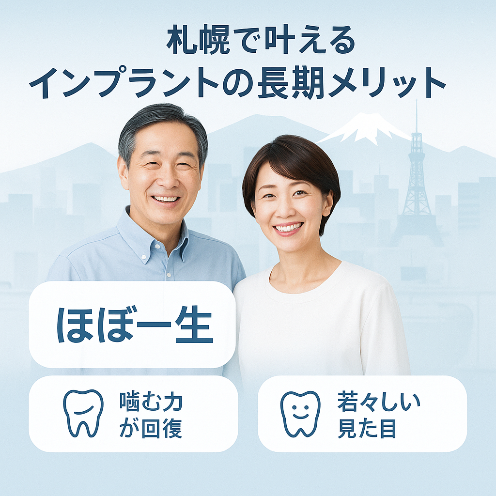 将来のキレイを予約!札幌で叶えるインプラントの長期メリットと安心ポイント 将来のキレイを予約!札幌で叶えるインプラントの長期メリットと安心ポイント